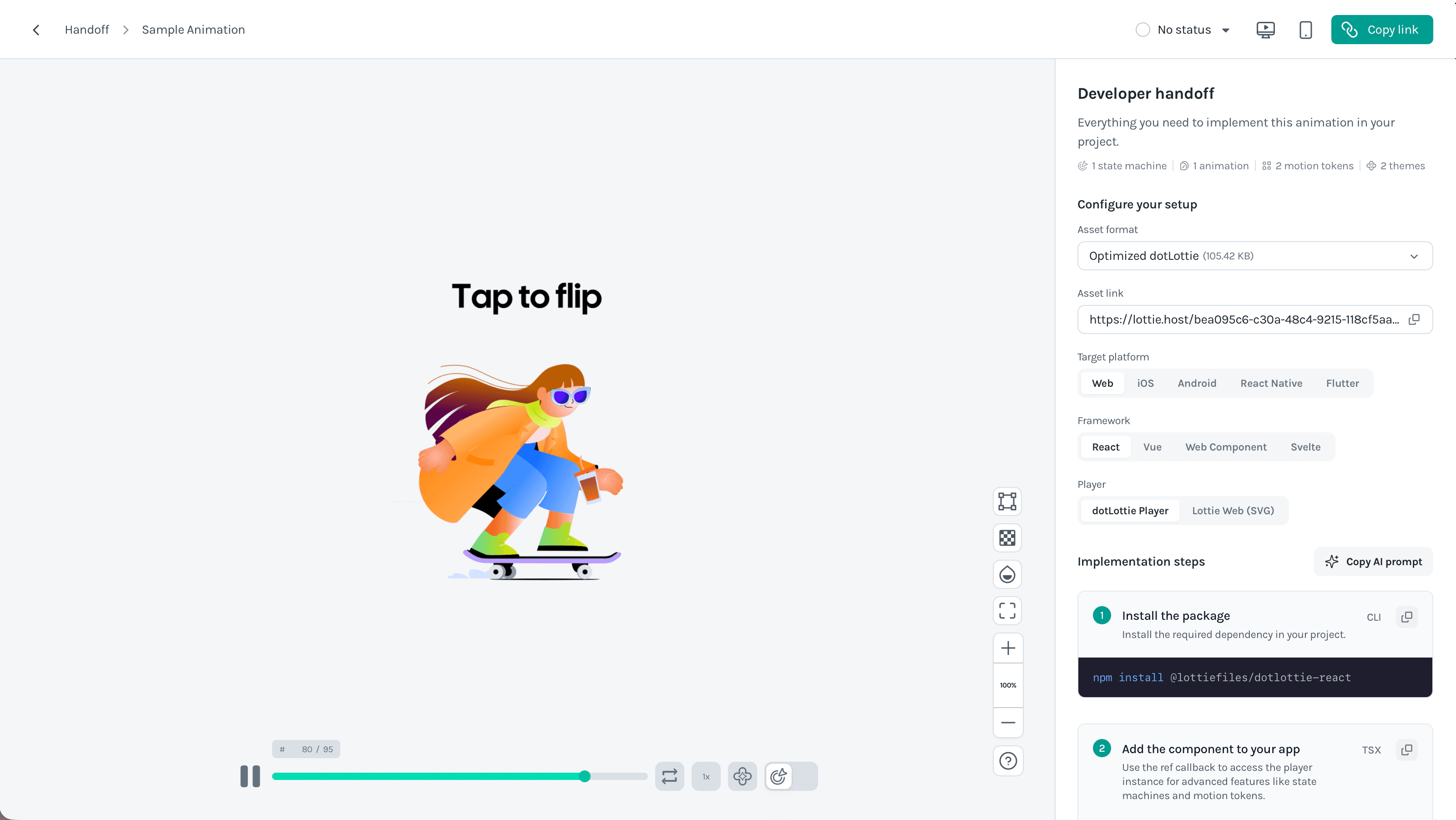 LottieFiles Developer Handoff