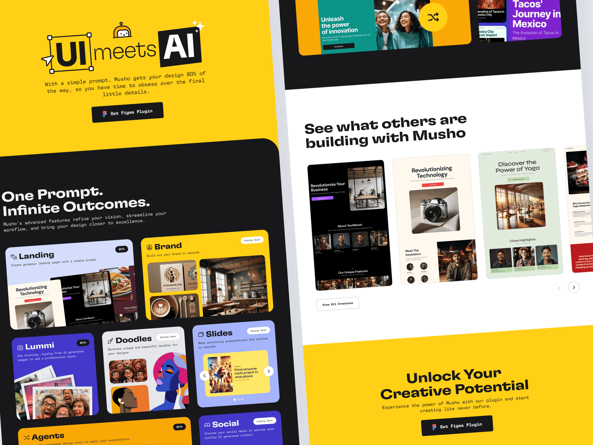 Image showing the full website in a grid part 1
